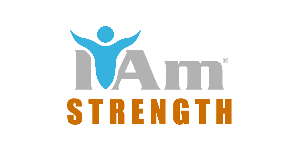 Logo of I Am Strength marketplace featuring a person with raised arms and bold text.
