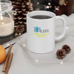 Inspirational ceramic mug with "I Am Correct Ideas and Beliefs" message, perfect for motivation and.