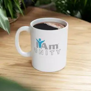 I Am Unity Ceramic Mug with motivational design, perfect for coffee lovers and daily inspiration.